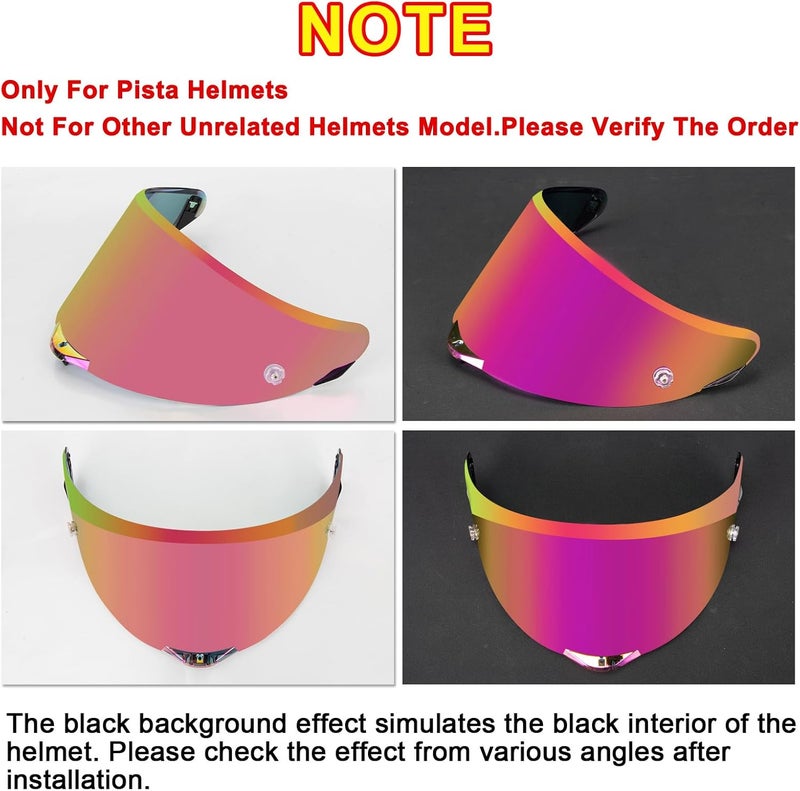 psler درع خوذة بيستا GP RR - درع وجه خوذة بيستا للدراجات النارية بديل لخوذة بيستا GPR CORSA-R بيستا GPRR RACE 3، وردي غامق - Image 3